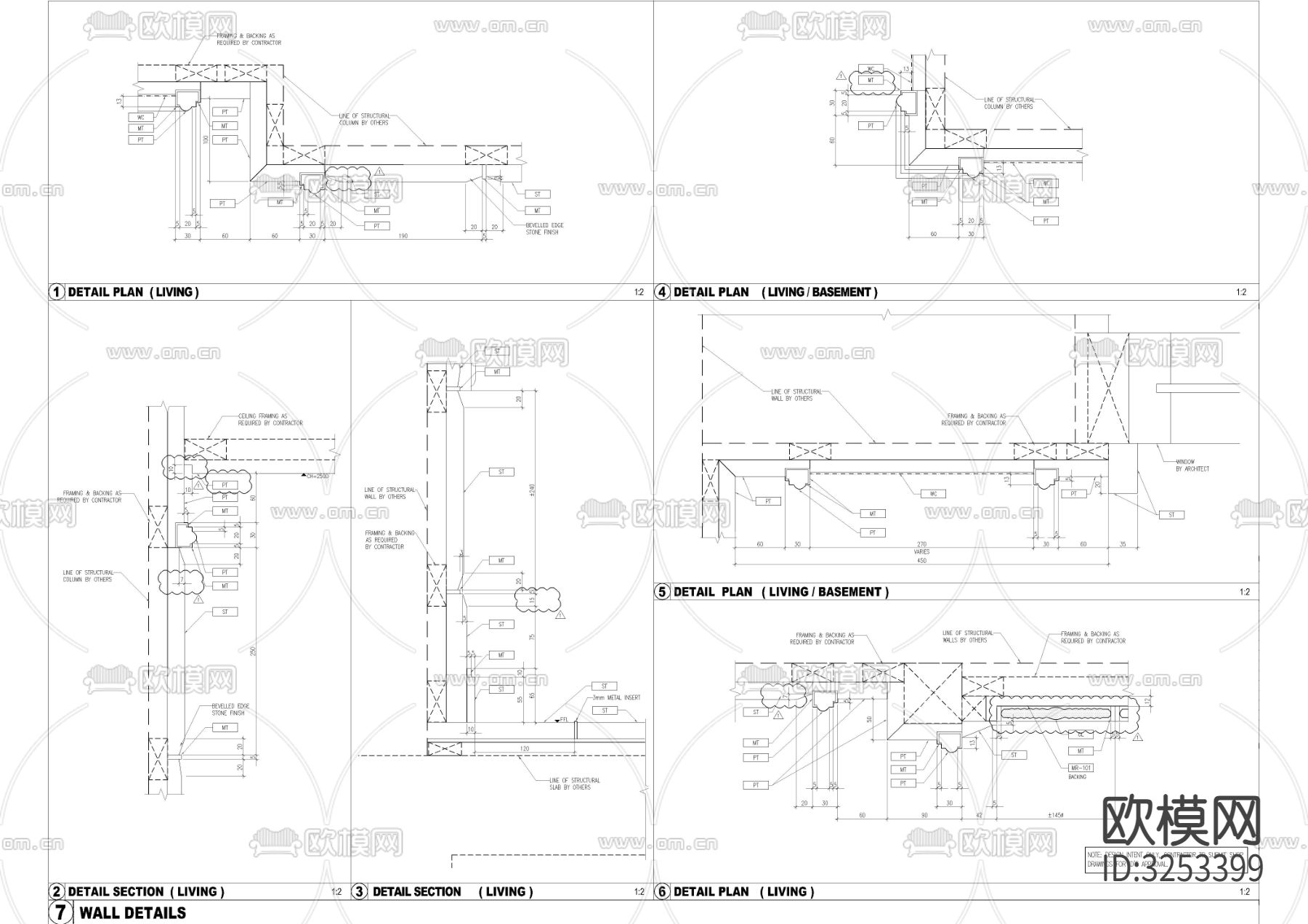 欧式墙身造型cad大样图下载（渲染图2）