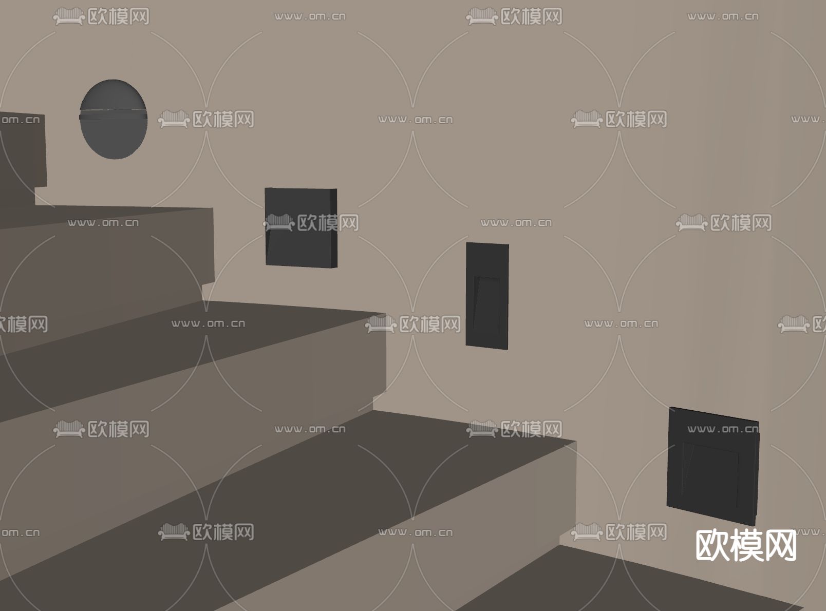 感应灯 楼梯灯 地灯 夜灯 走廊灯su模型下载（渲染图1）