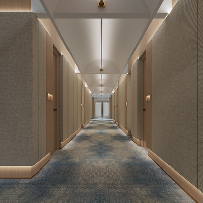  现代酒店走廊 过道su模型 