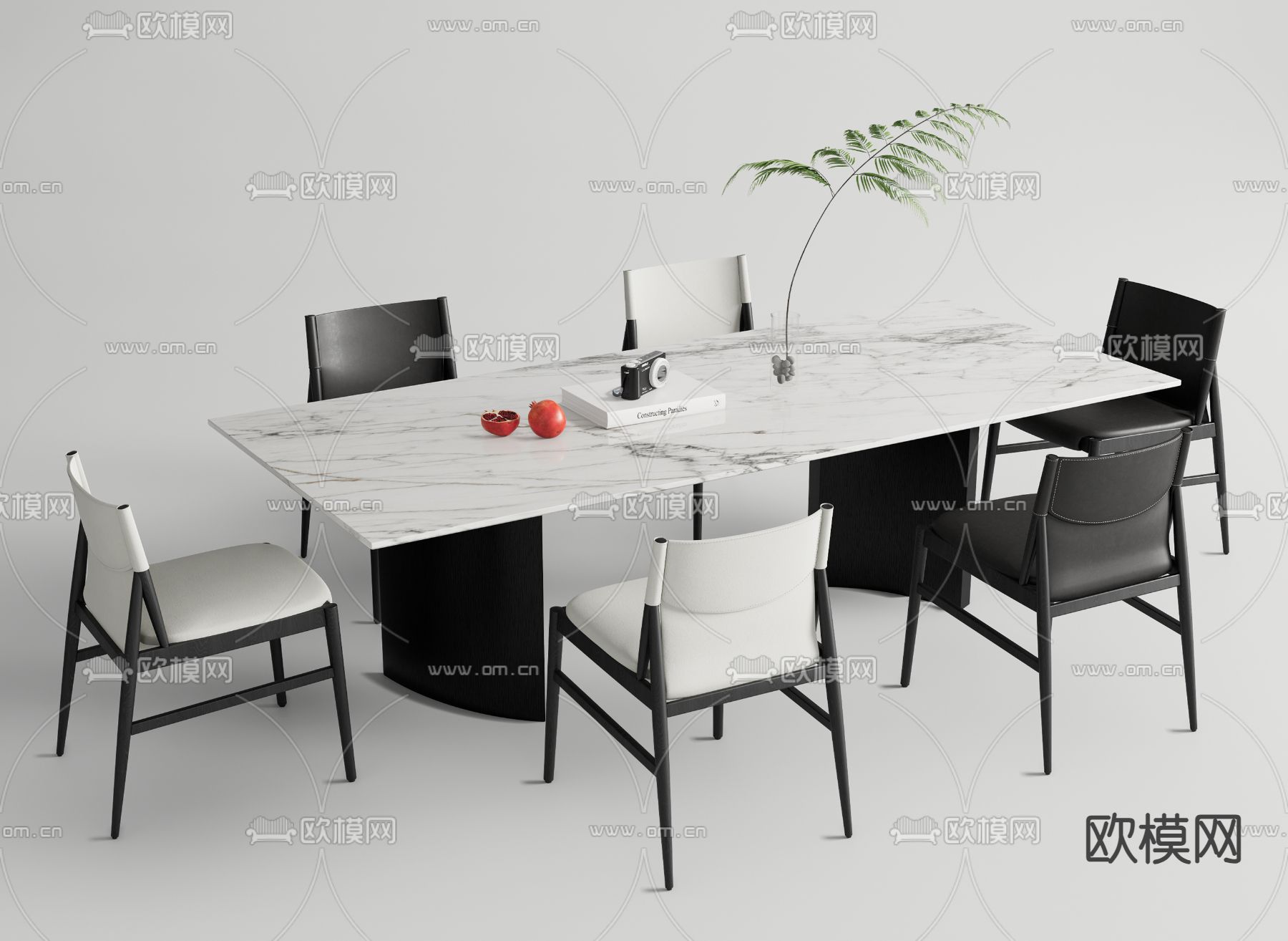 Poliform 餐桌椅su模型下载（渲染图2）