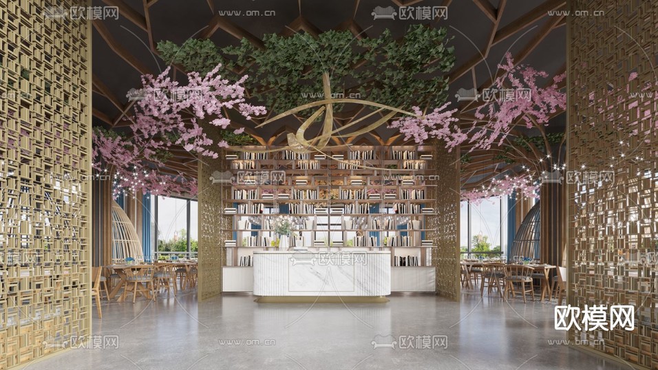 自助餐厅 全日制餐厅3d模型下载(渲染图1)