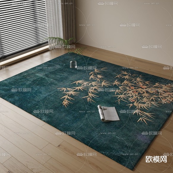 新中式地毯3d模型下载