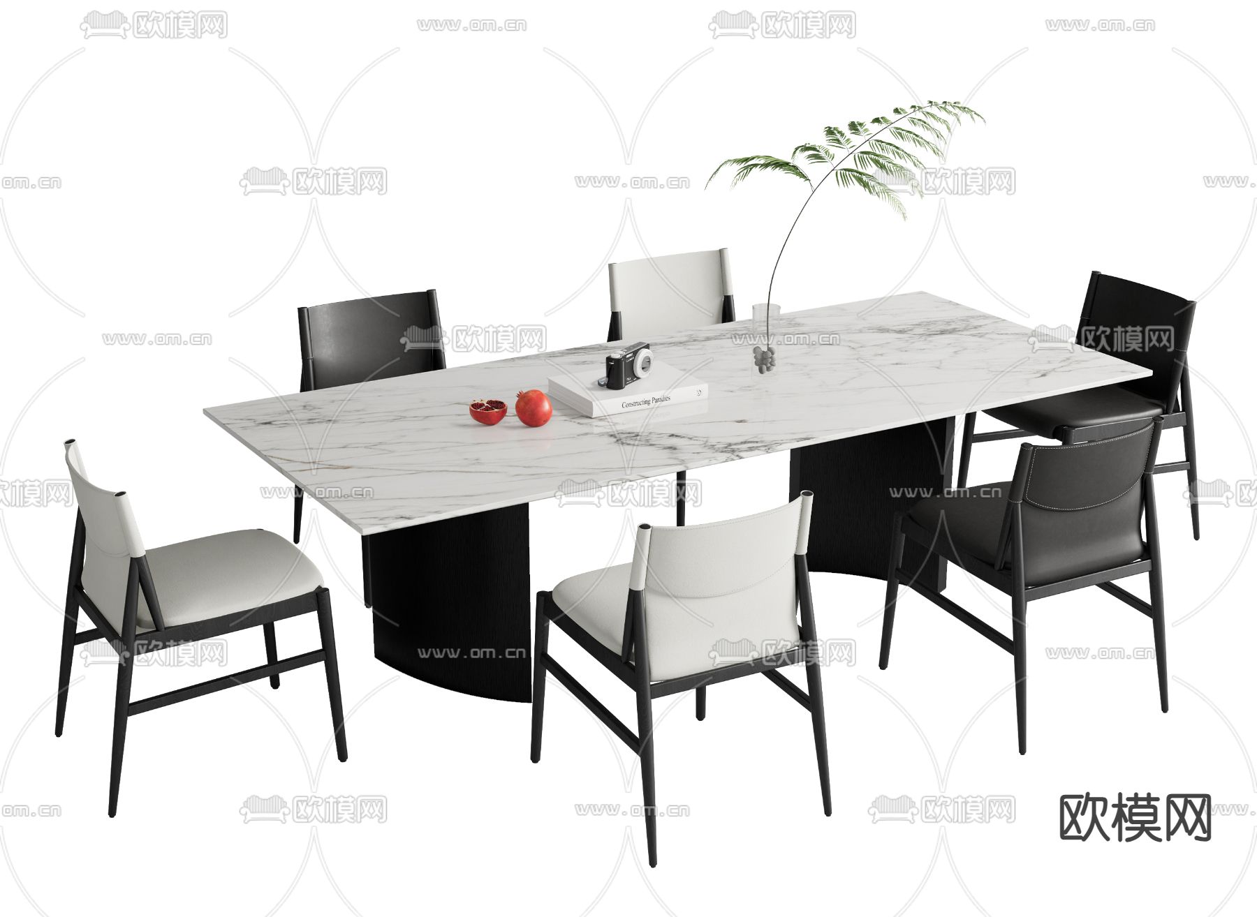 Poliform 餐桌椅su模型下载（渲染图1）