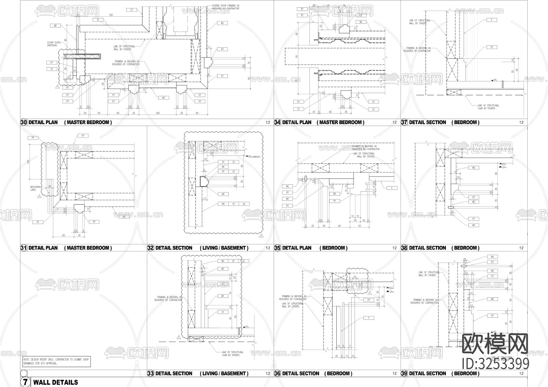 欧式墙身造型cad大样图下载（渲染图4）