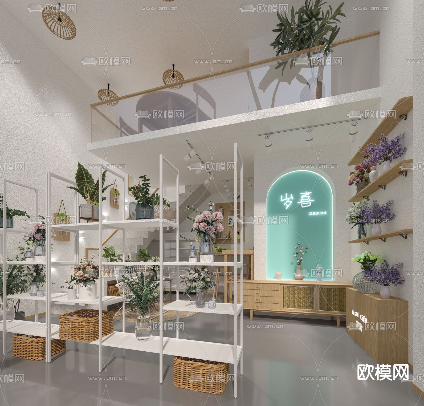 现代花店3d模型下载（渲染图2）