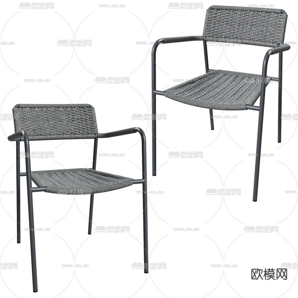 AURICA 藤编椅子 餐椅3d模型下载