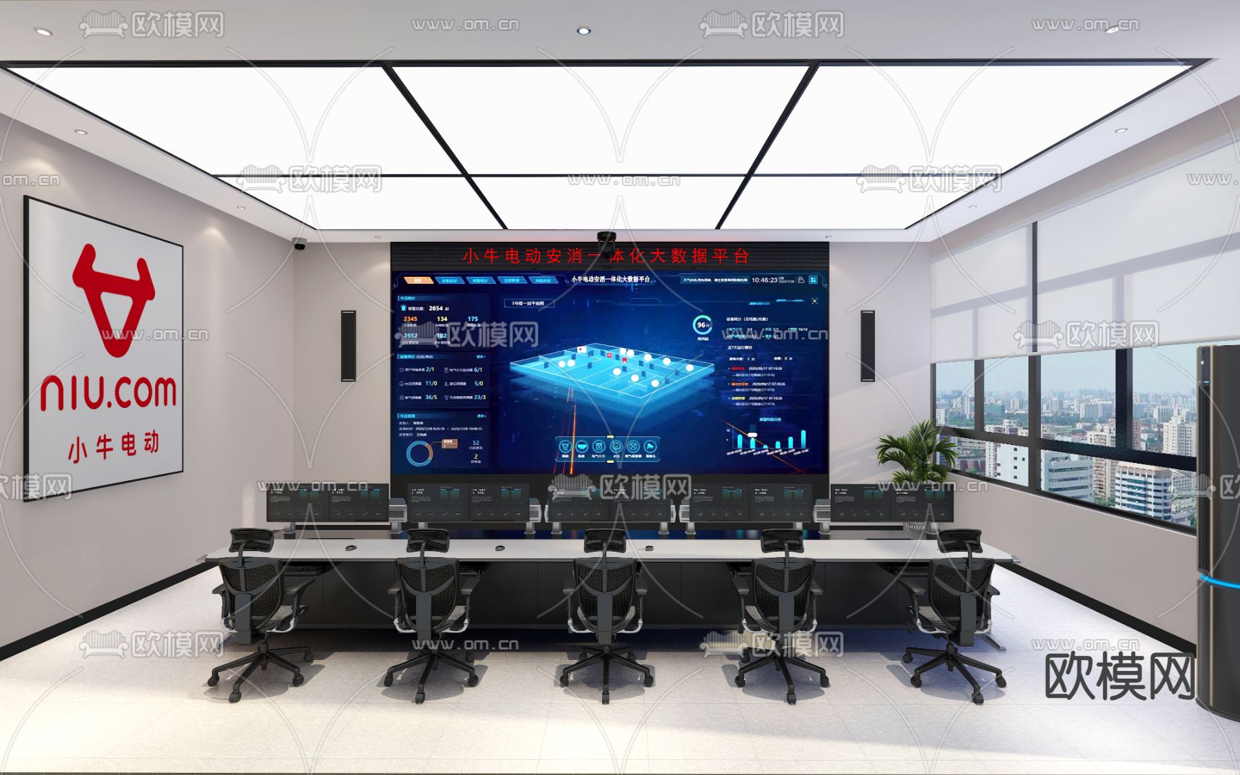 现代指挥控制室3d模型下载