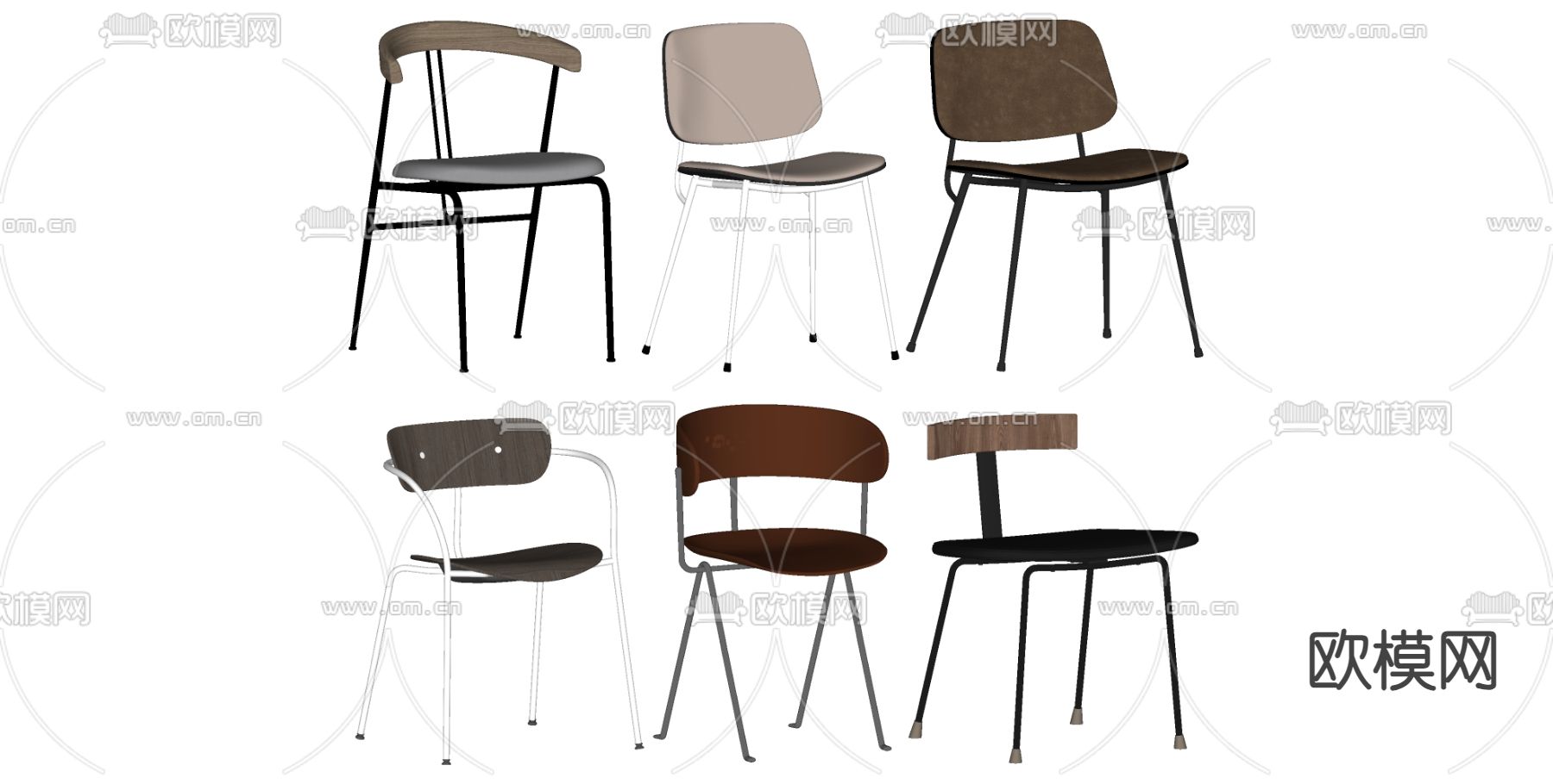 中古风椅子 餐椅 休闲椅su模型下载（渲染图1）