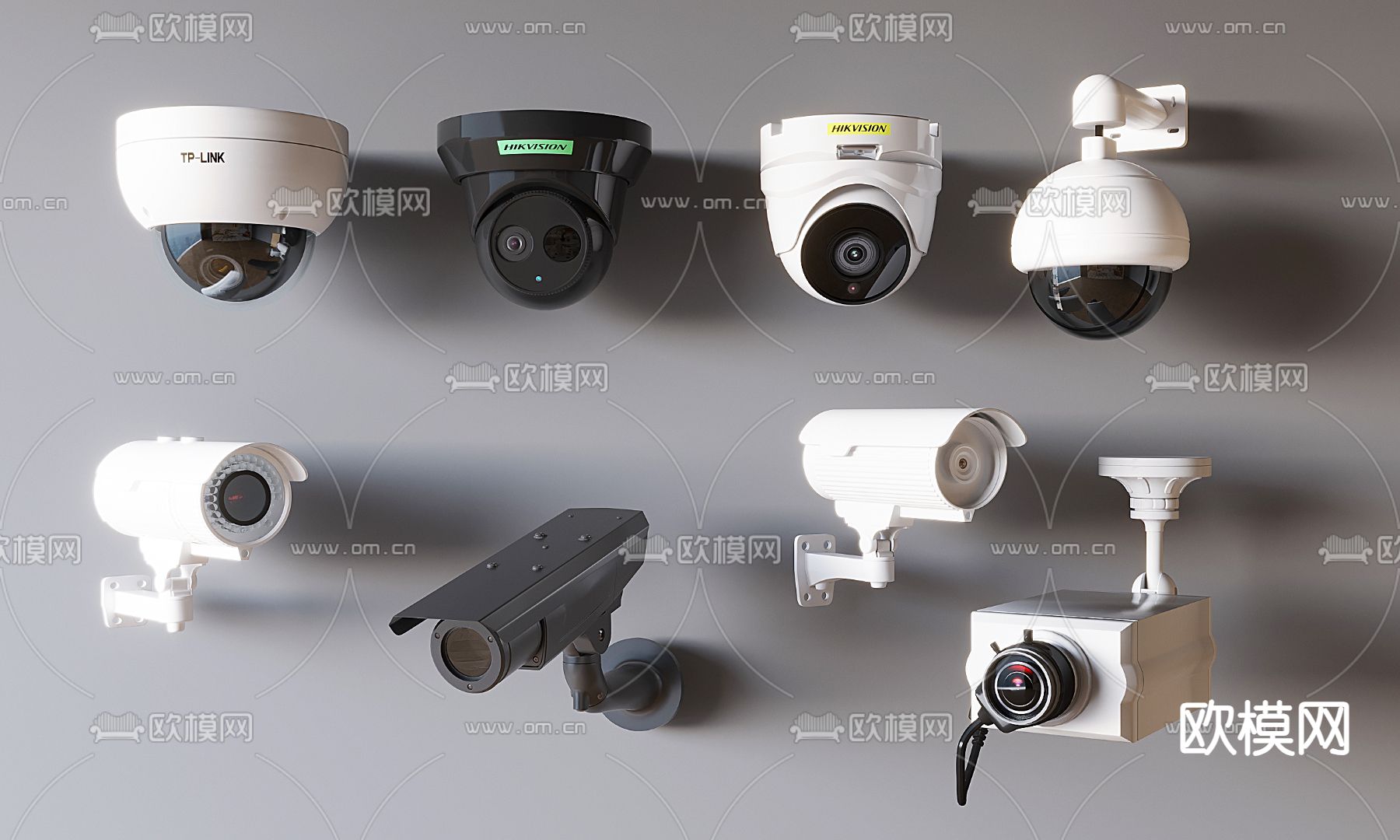 现代监控摄像头 监控器3d模型下载