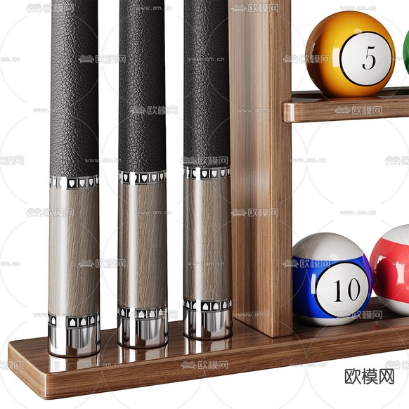 台球 桌球球杆su模型下载(渲染图2)
