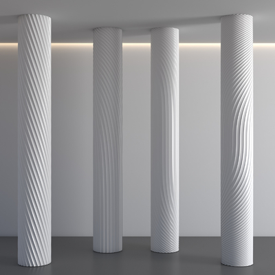  异形柱子 扭曲柱子 螺旋柱子 圆柱su模型 