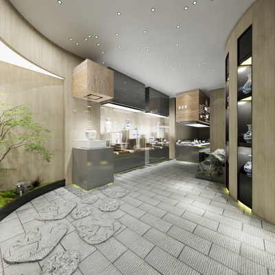  瓷器博物馆 展厅su模型 