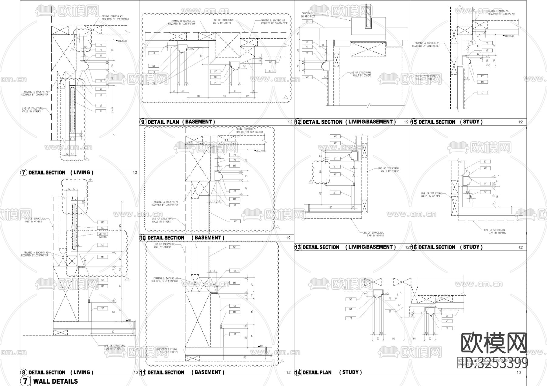 欧式墙身造型cad大样图下载（渲染图1）