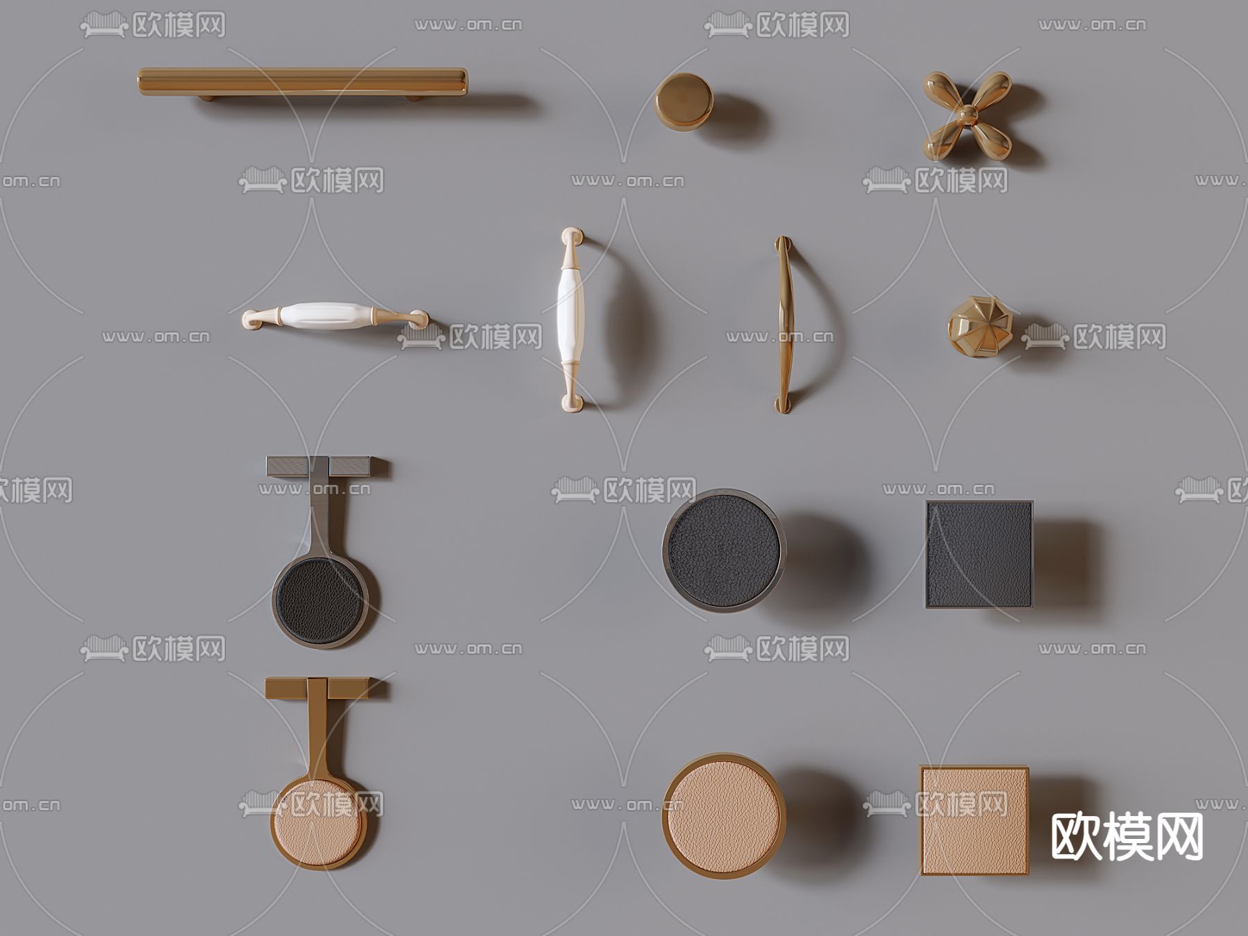 法式柜门拉手 把手su模型下载（渲染图1）