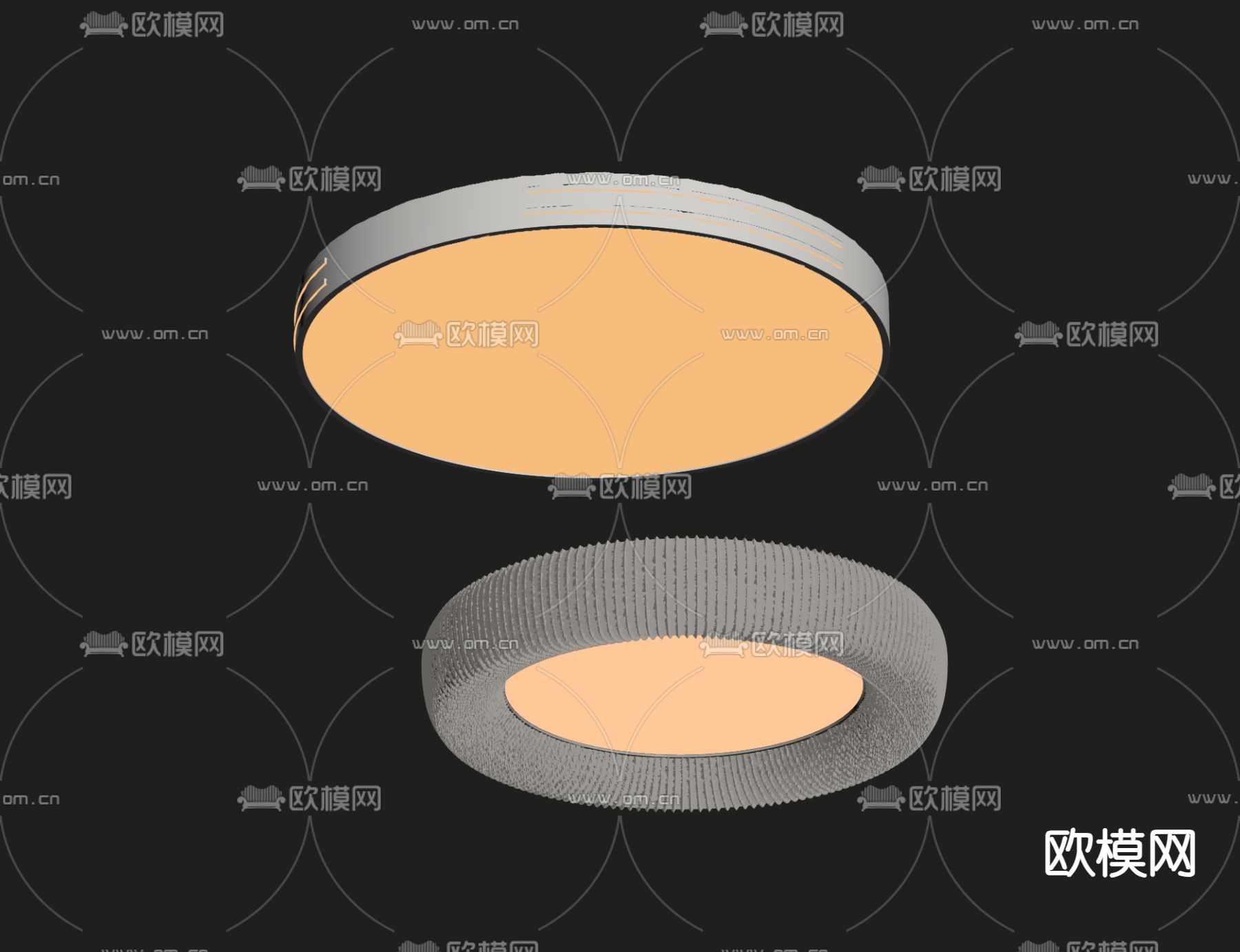 现代吸顶灯 圆形吸顶灯su模型下载（渲染图1）