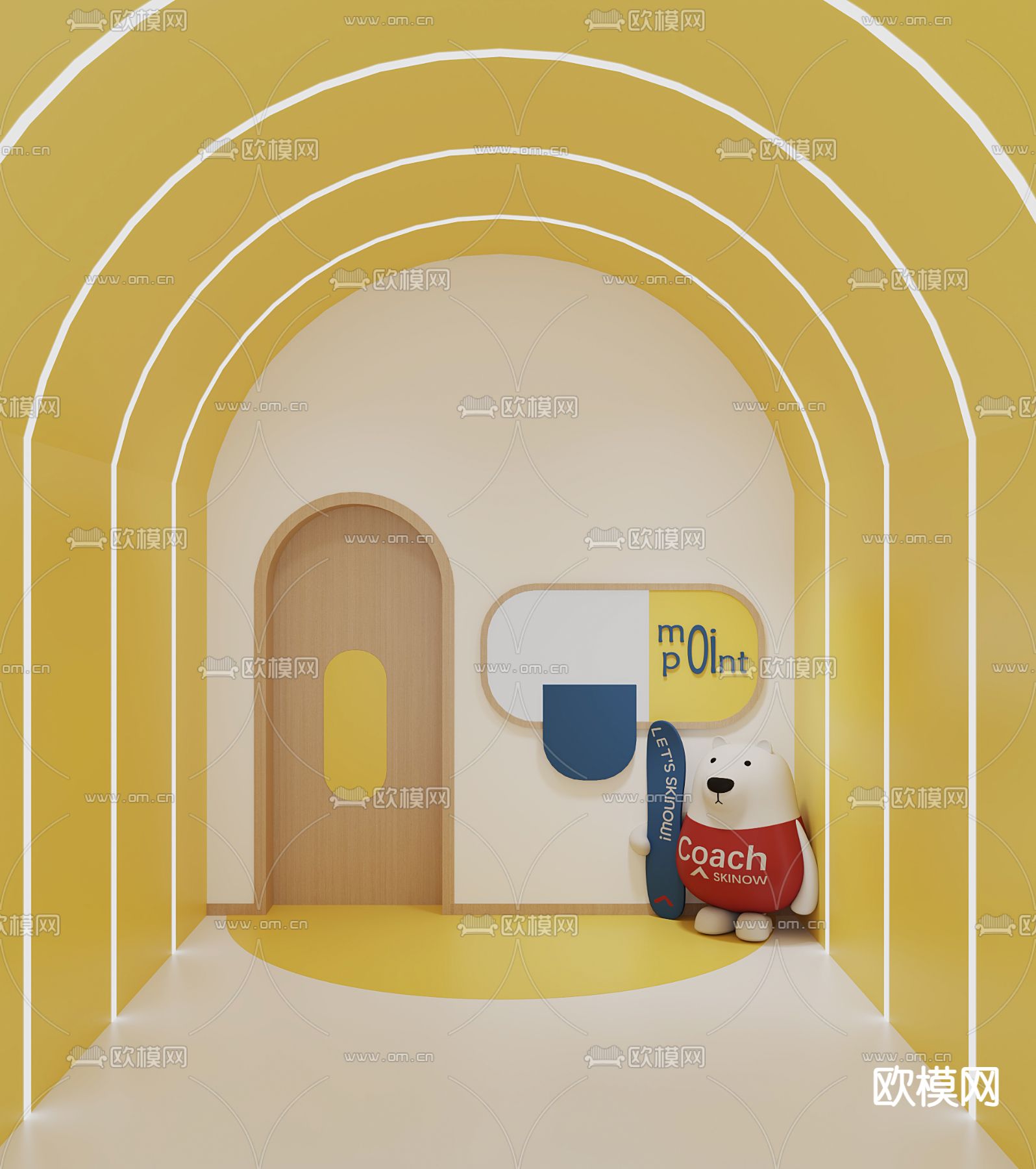 幼儿园通道 过道3d模型下载