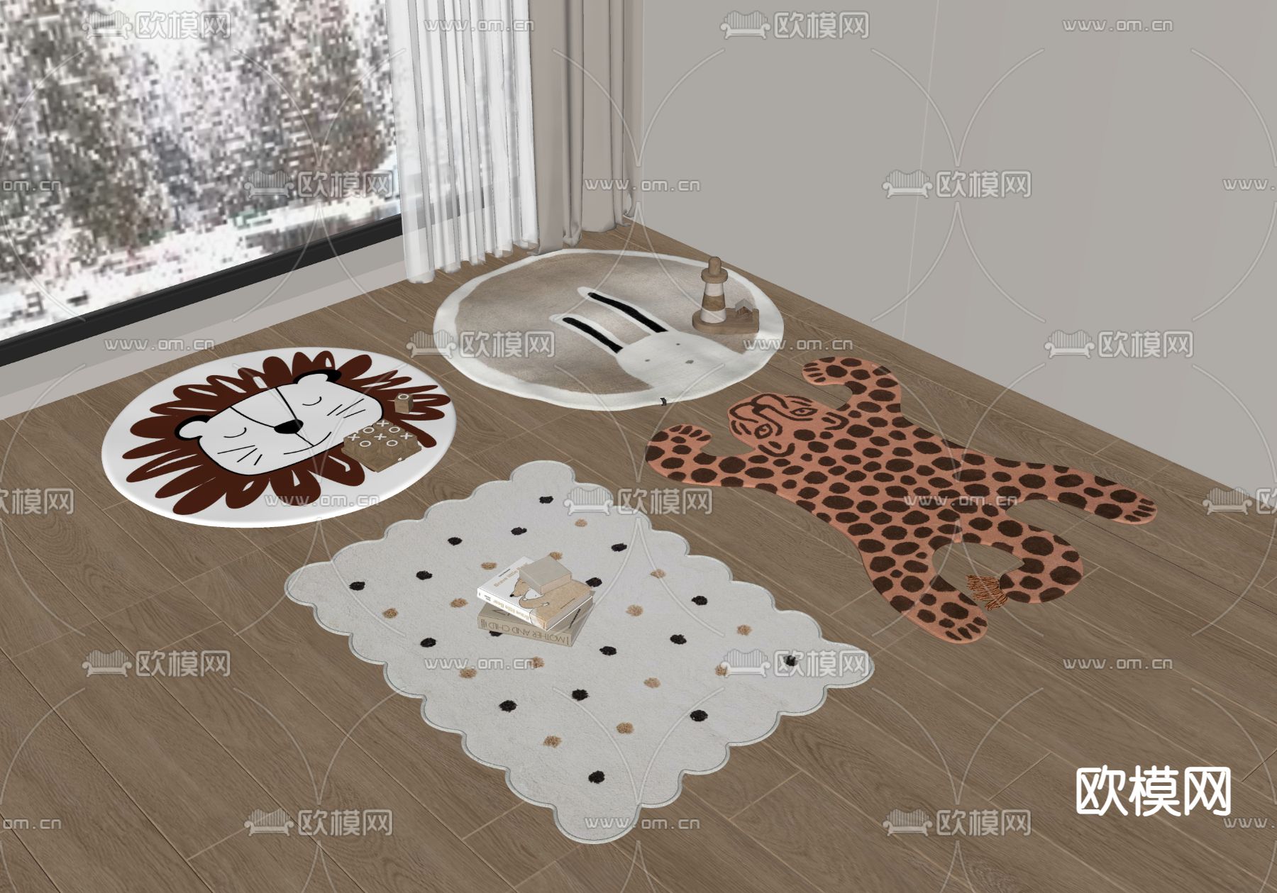 儿童地毯su模型下载（渲染图1）