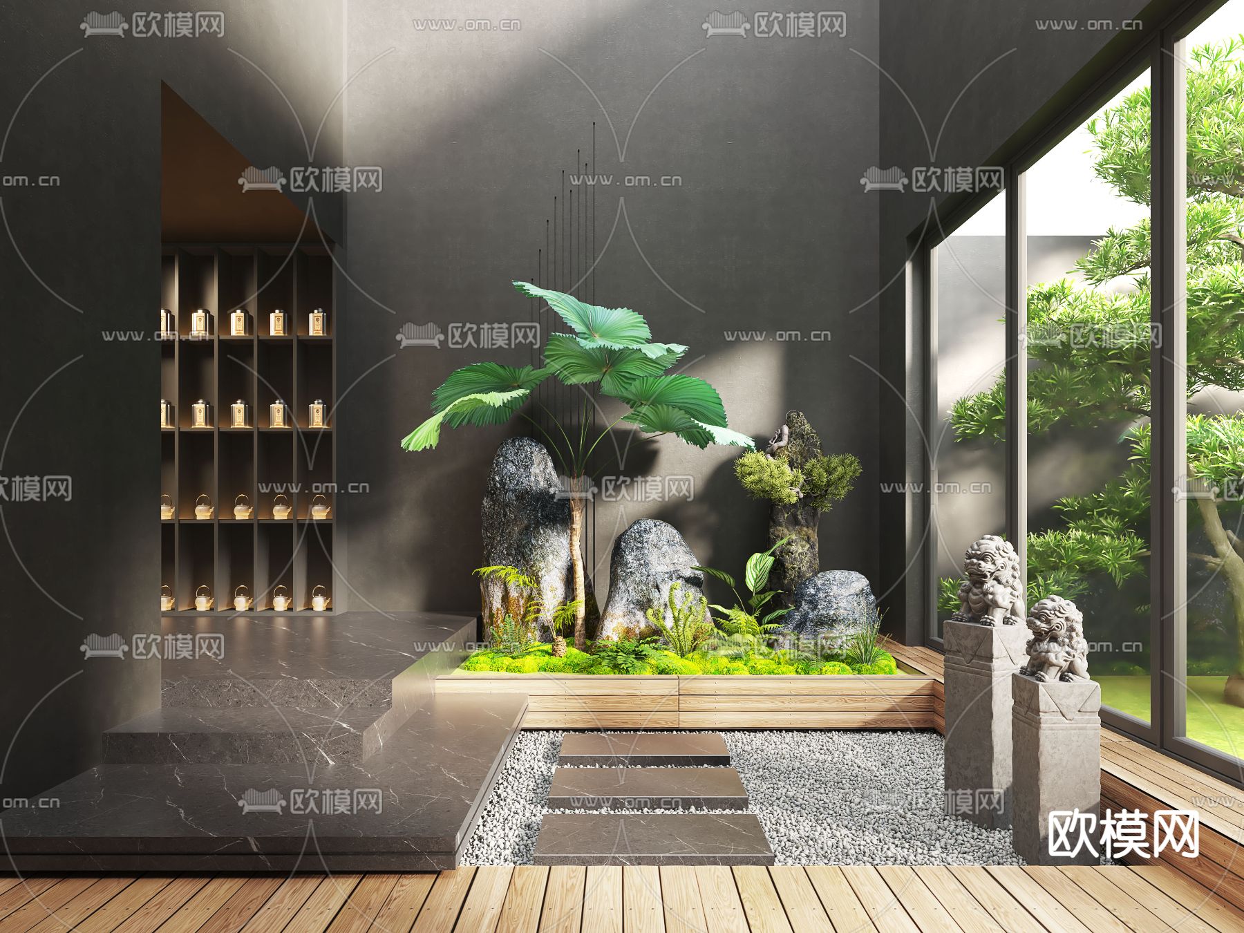 室内造景 植物造景3d模型下载