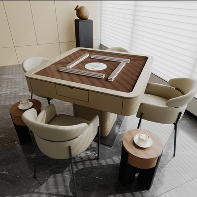  现代麻将桌椅su模型 