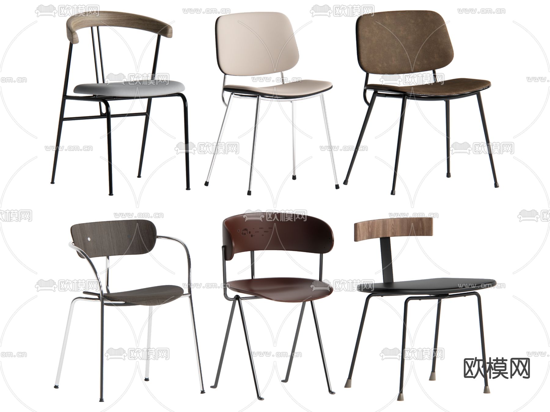 中古风椅子 餐椅 休闲椅su模型下载（渲染图2）