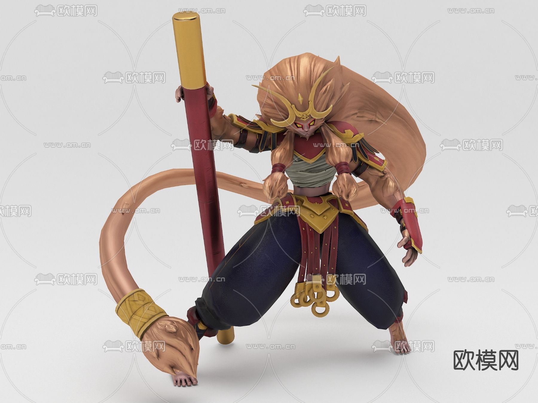 孙悟空手办 潮玩摆件3d模型下载（渲染图2）