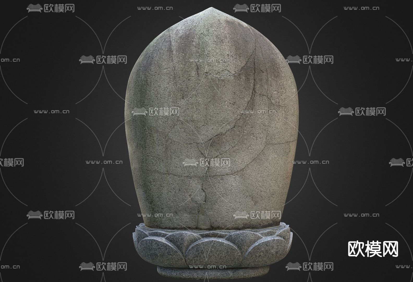 宗教雕塑小品 石像 佛像su模型下载（渲染图3）