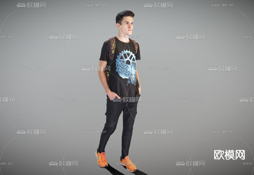 男士 男人插兜姿势 休闲男士su模型下载(渲染图2)