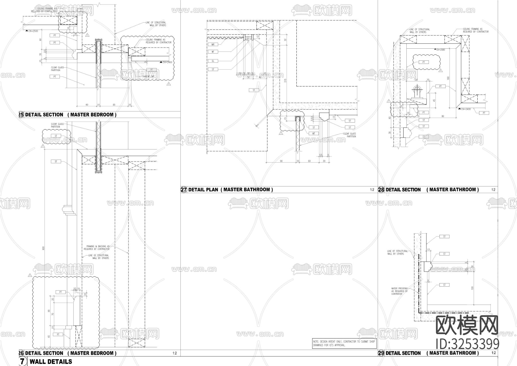 欧式墙身造型cad大样图下载（渲染图3）
