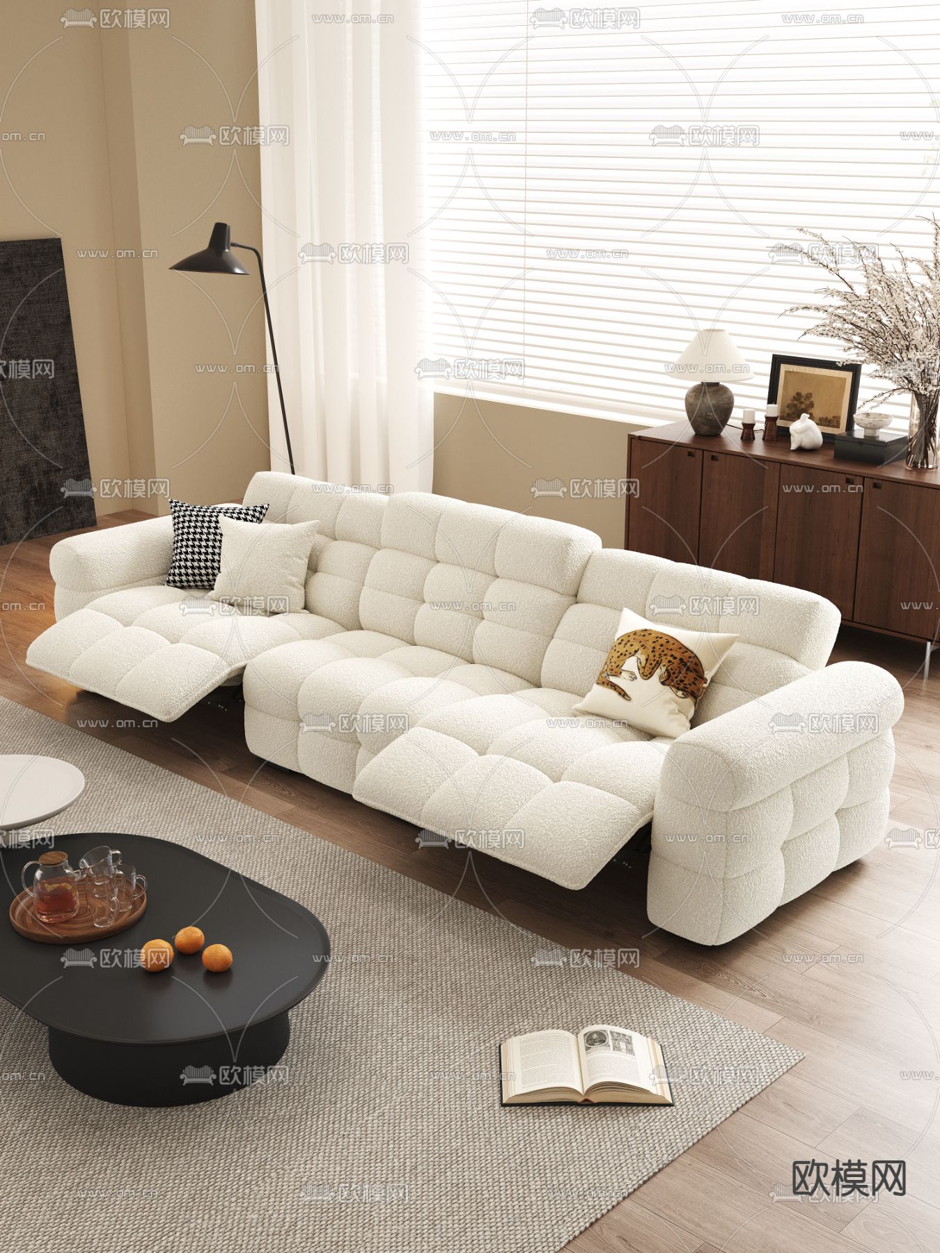 三人沙发 多功能沙发3d模型下载