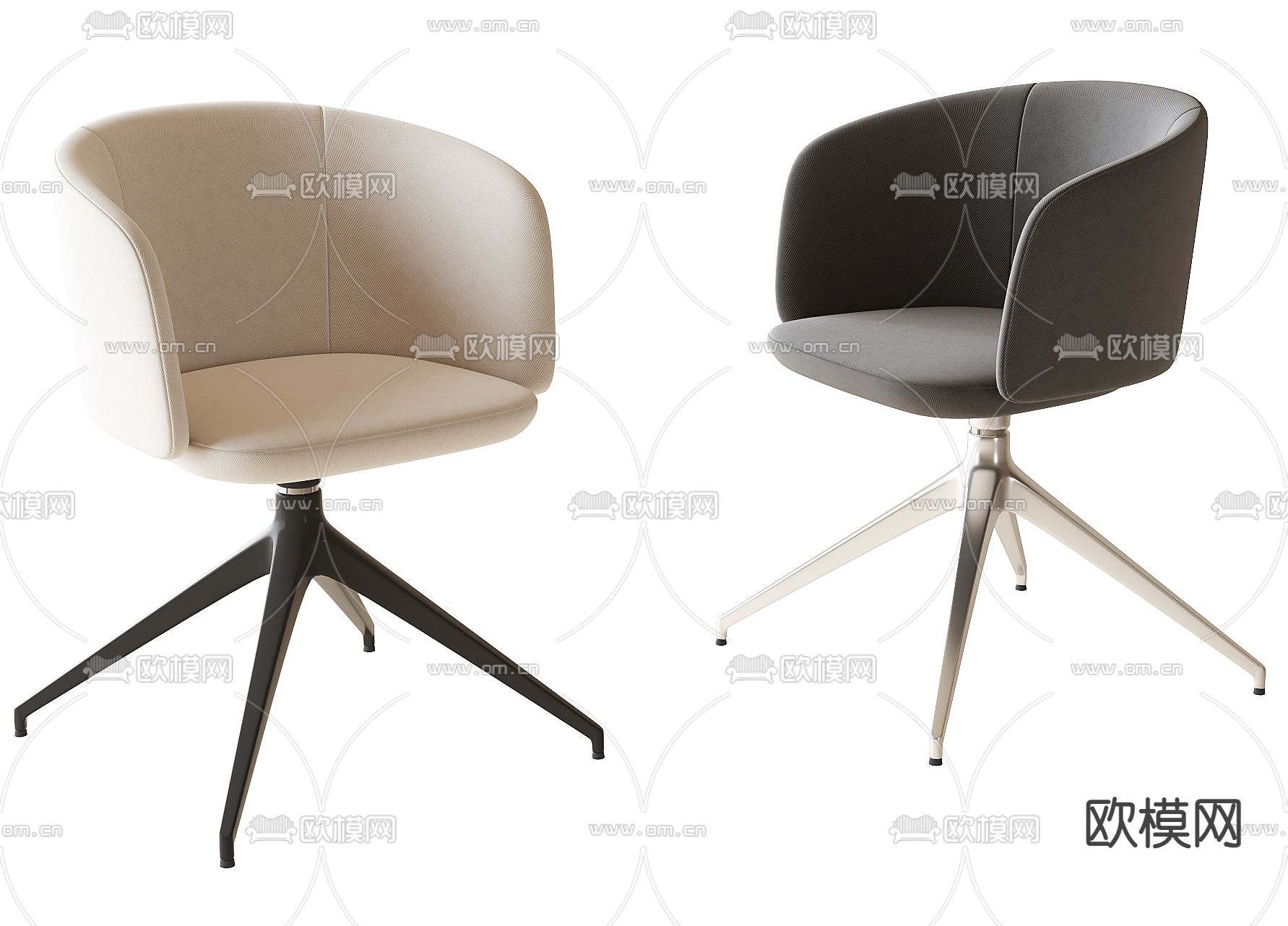 现代洽谈椅 办公椅 单椅su模型下载（渲染图1）