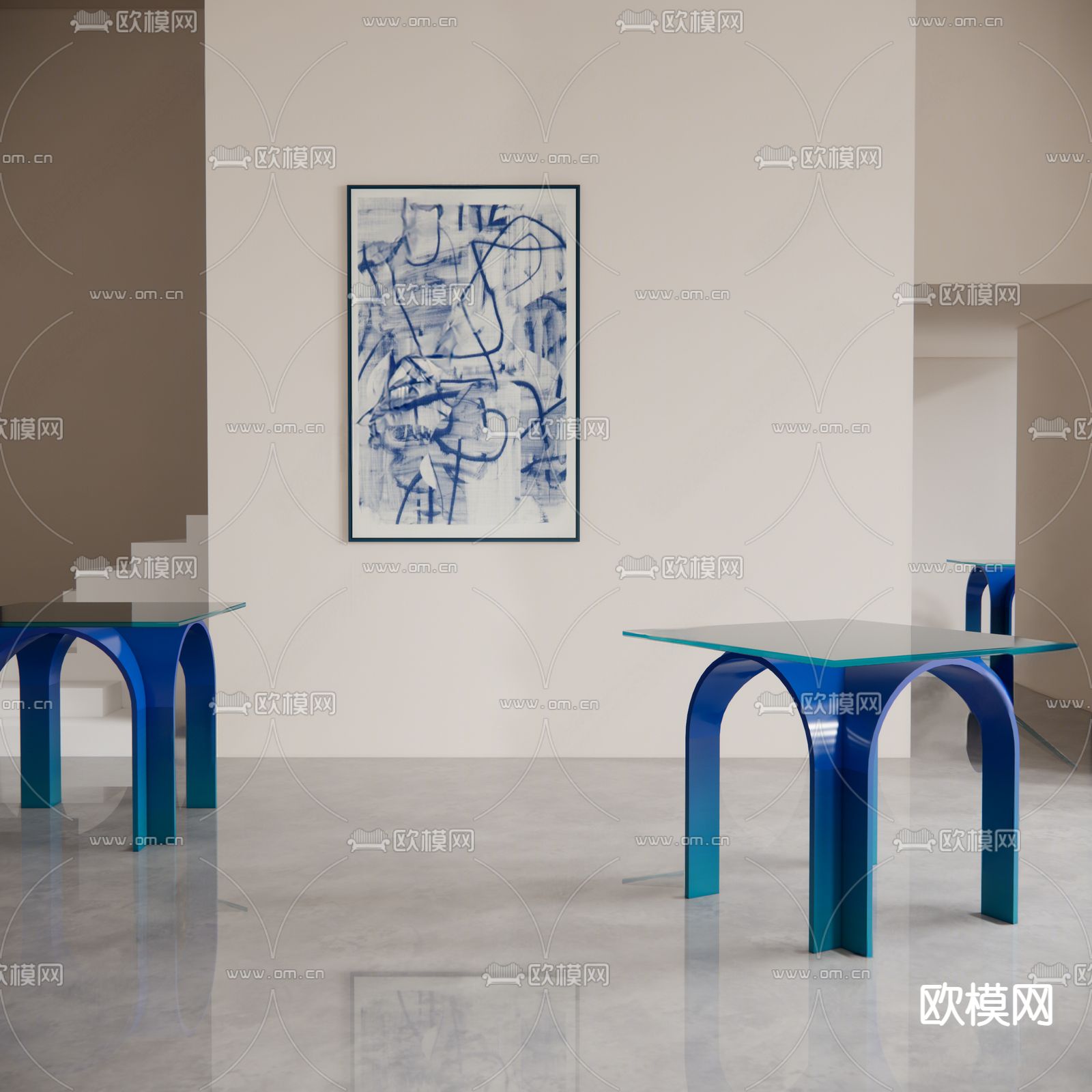 后现代餐桌su模型下载（渲染图3）