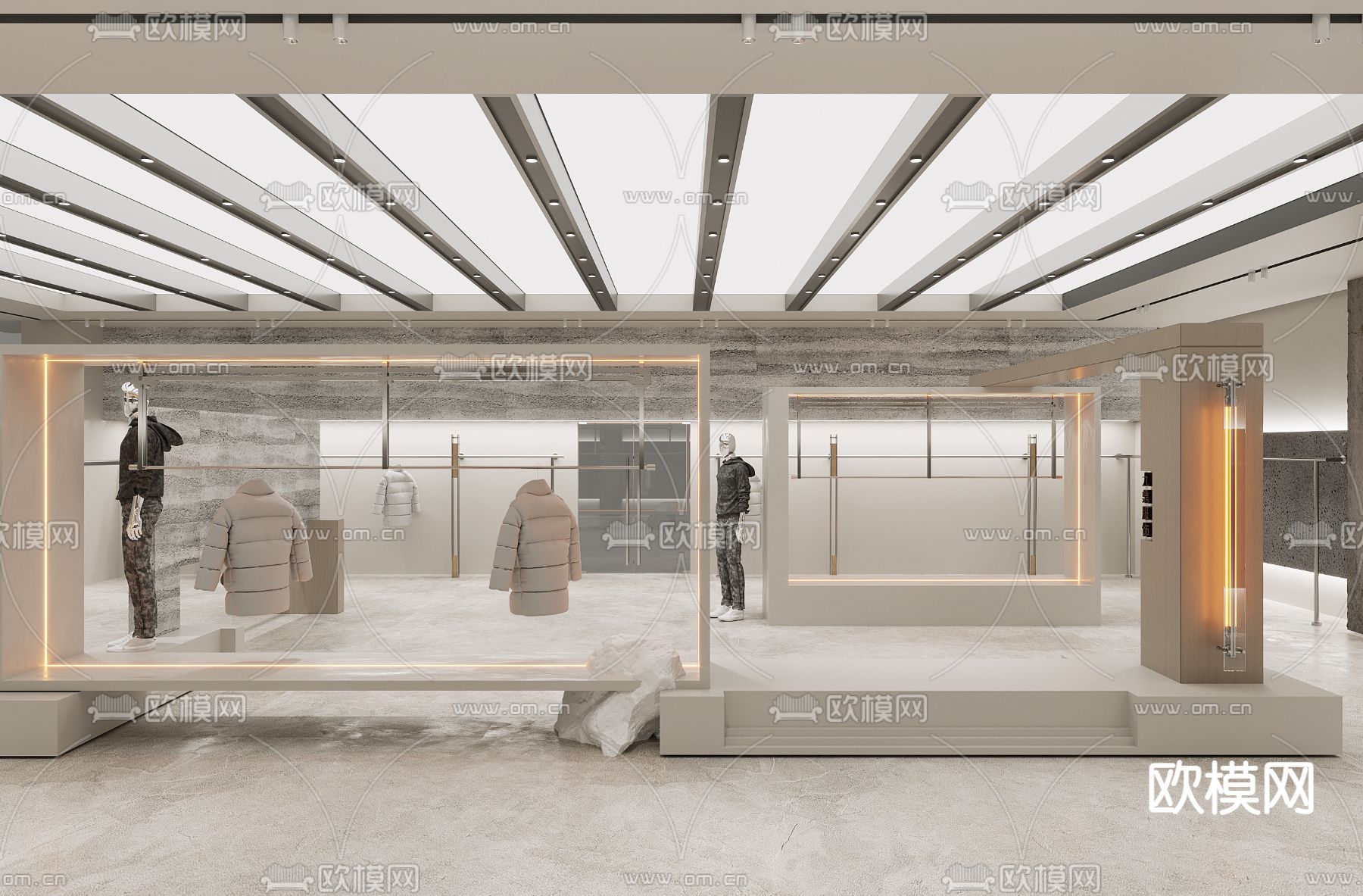 工业风 潮牌服装店3d模型下载（渲染图4）