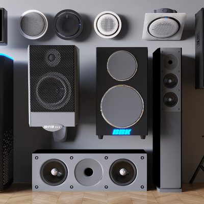  现代吸顶音响su模型 