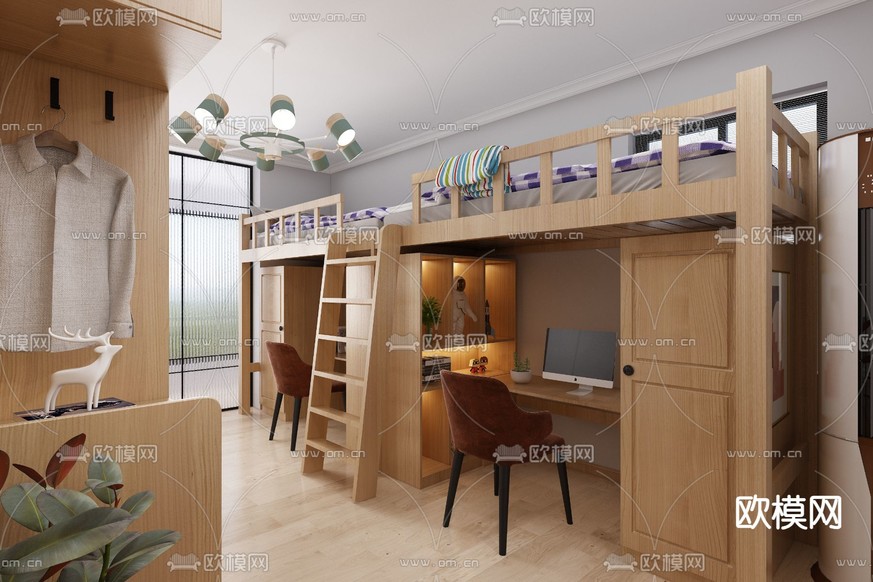北欧洗手间 厕所 卫生间3d模型下载(渲染图3)