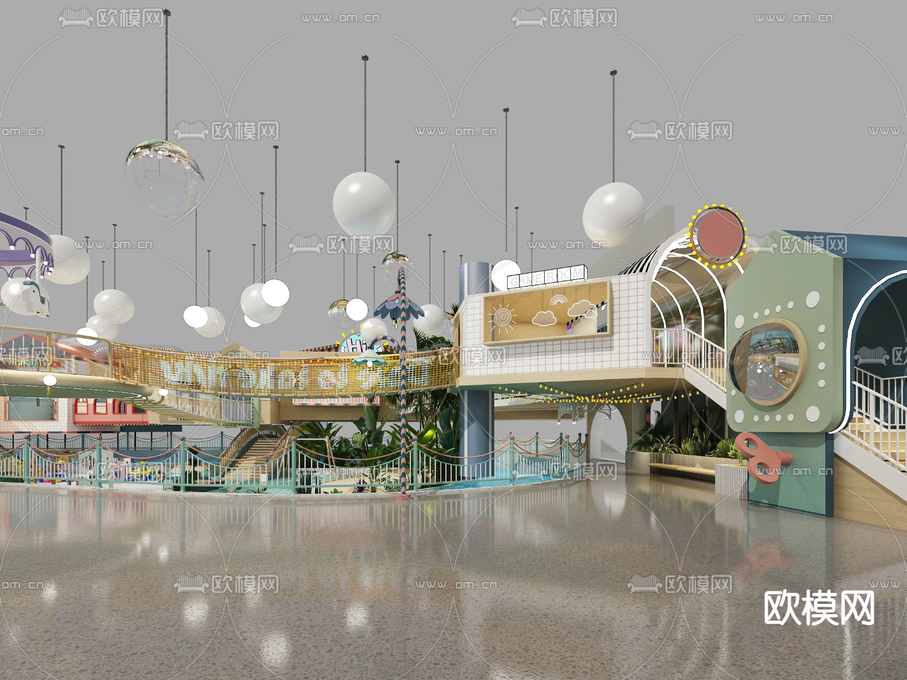 儿童娱乐城 淘气堡3d模型下载（渲染图4）