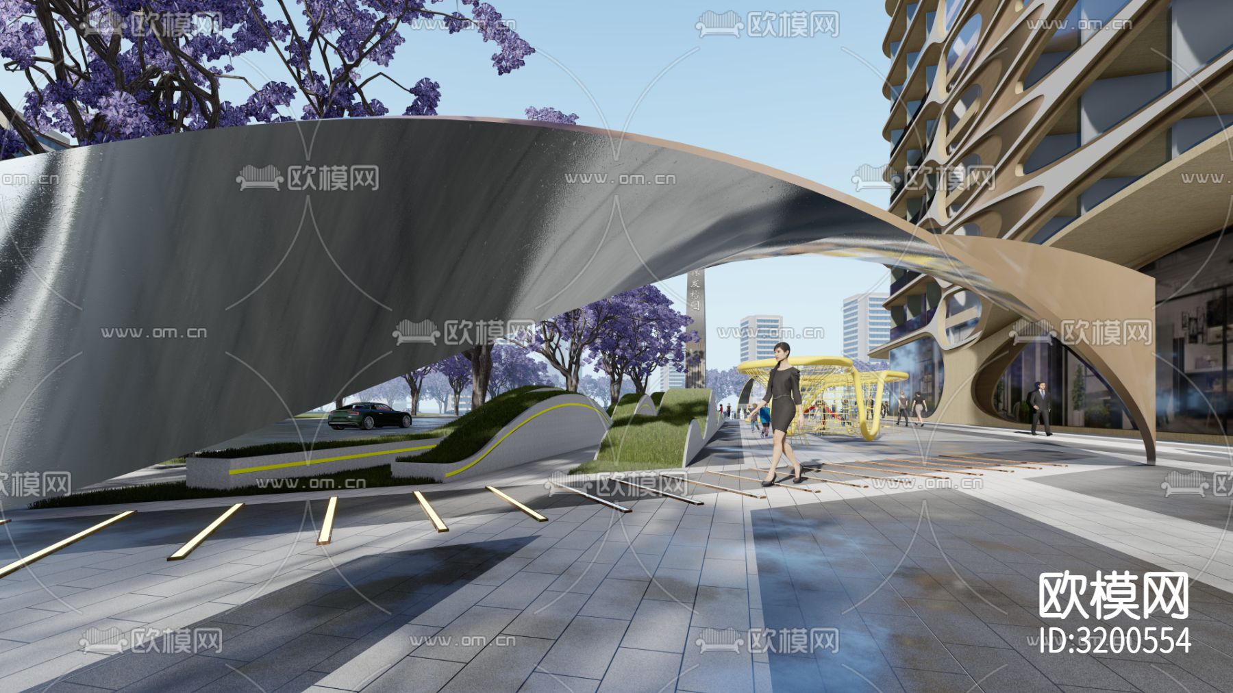 商业街装修效果图下载（渲染图1）