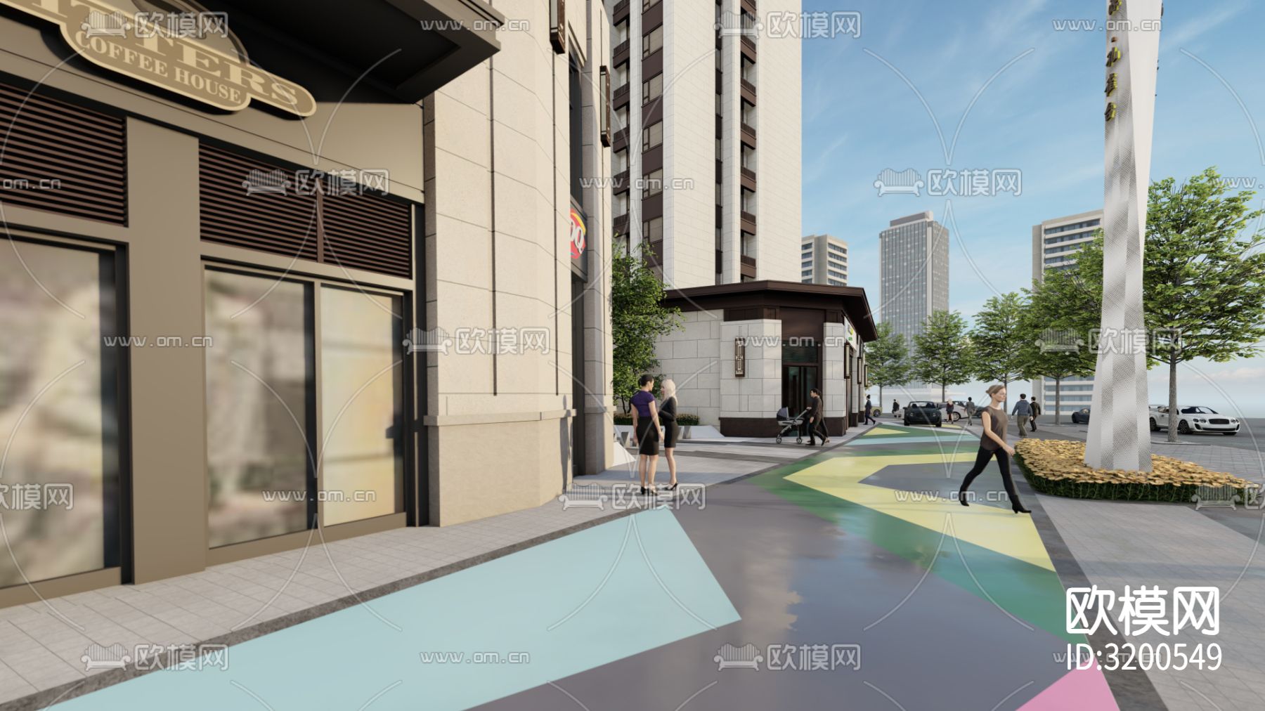 商业街装修效果图下载（渲染图3）