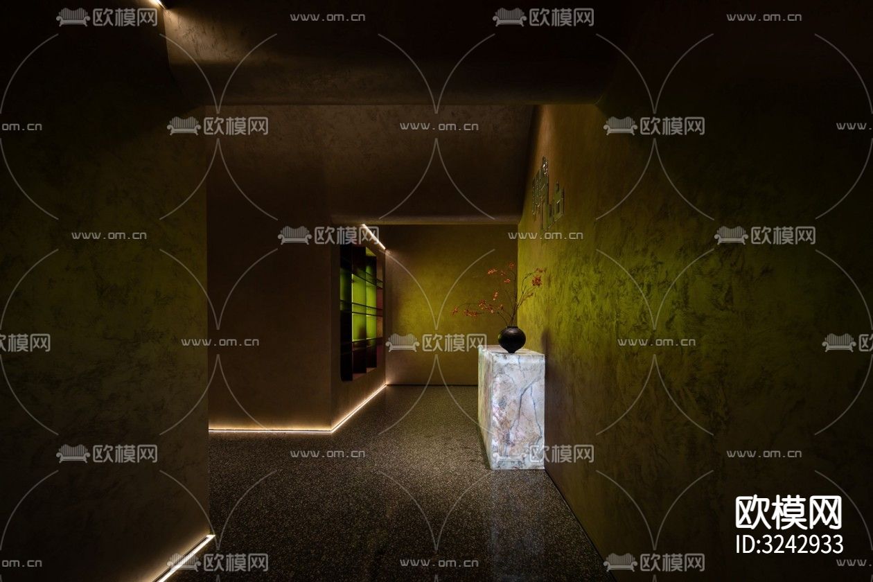 现代中餐厅装修效果图下载（渲染图12）