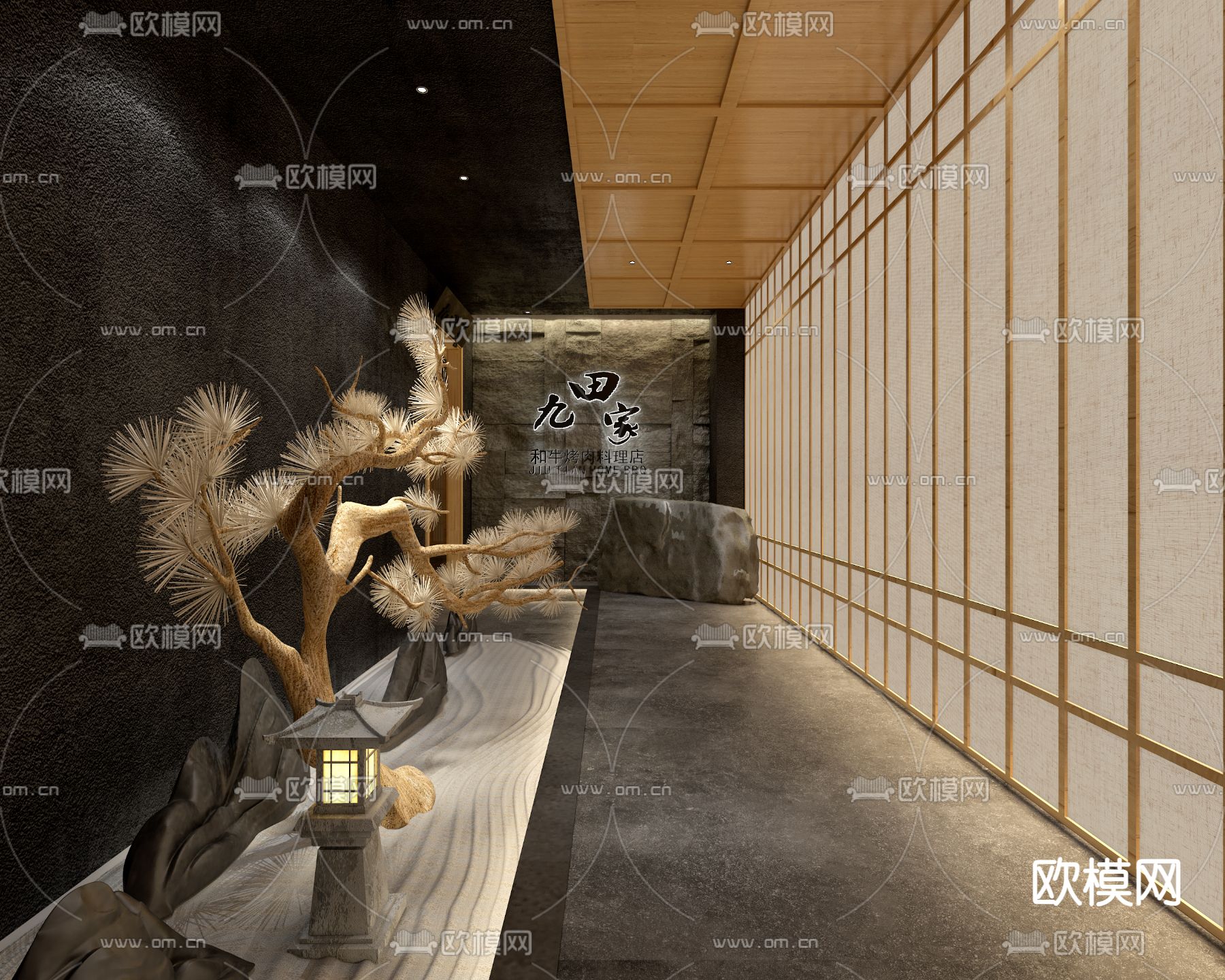 日式烤肉店3d模型下载（渲染图1）