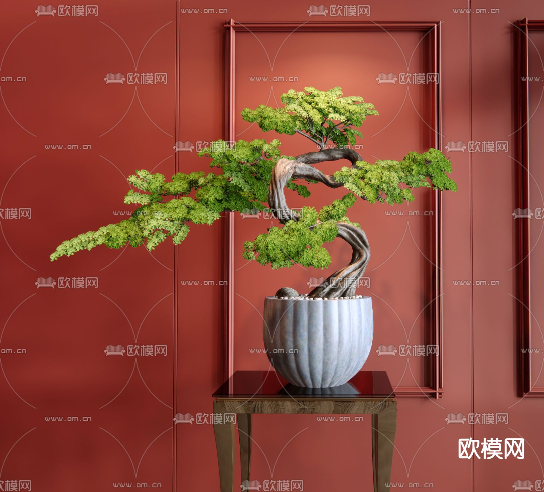 松树盆栽 盆景 罗汉松3d模型下载