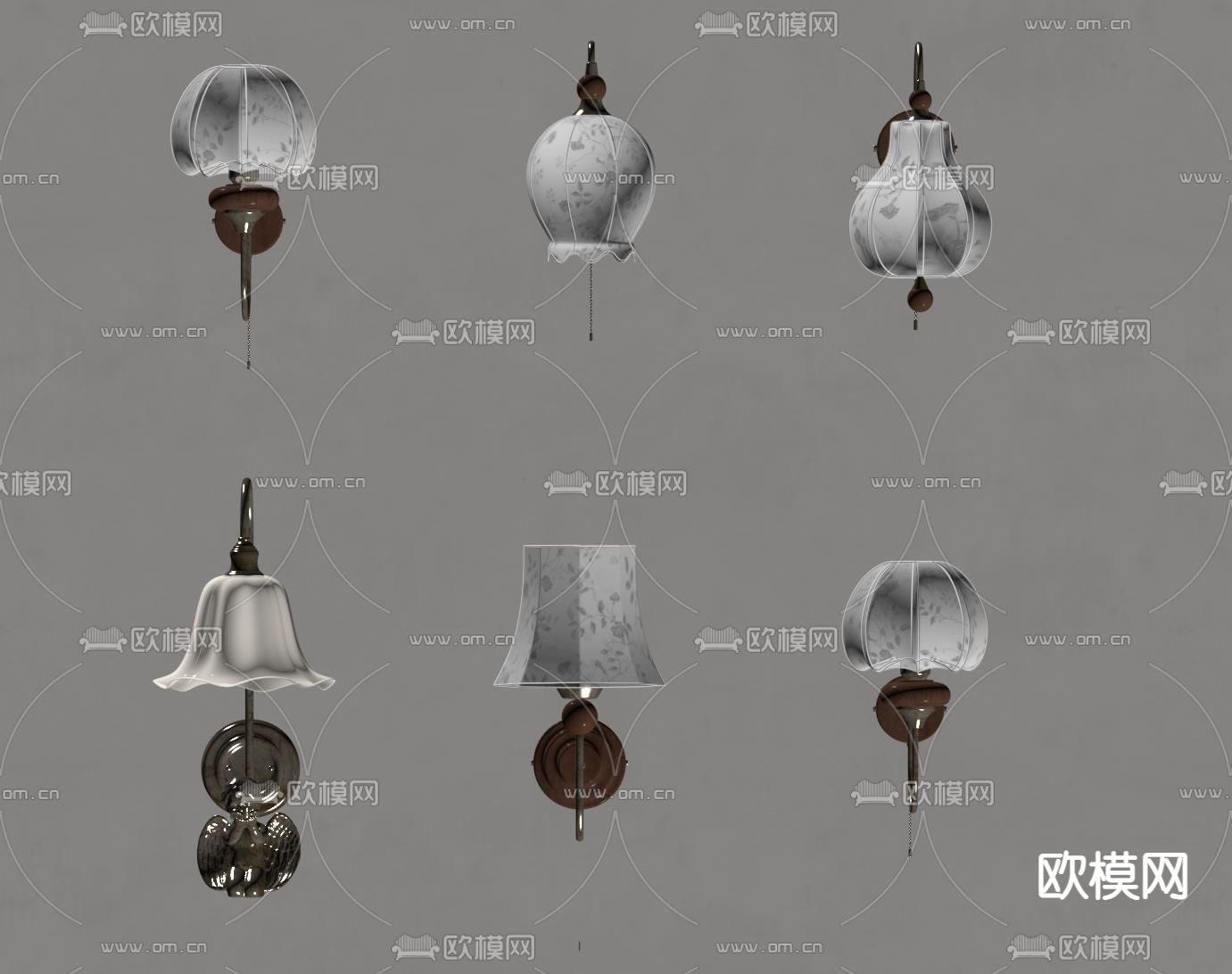 欧式壁灯su模型下载（渲染图1）