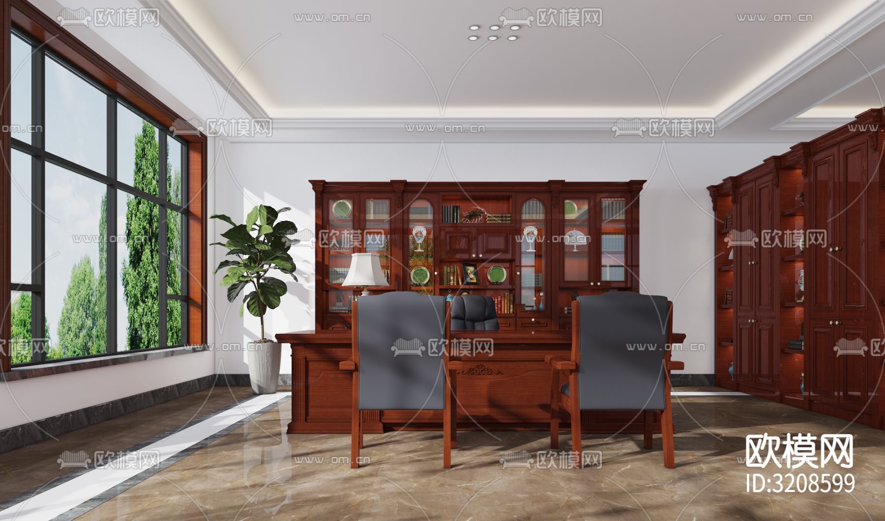 董事长办公室装修效果图下载（渲染图2）