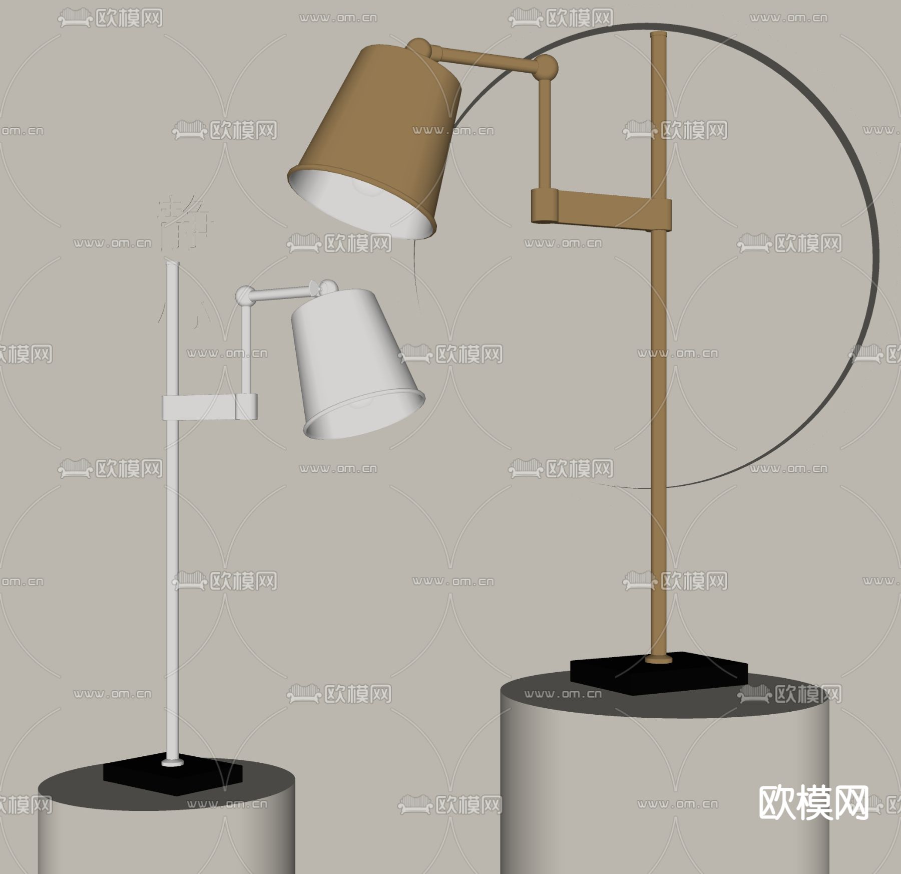 现代台灯su模型