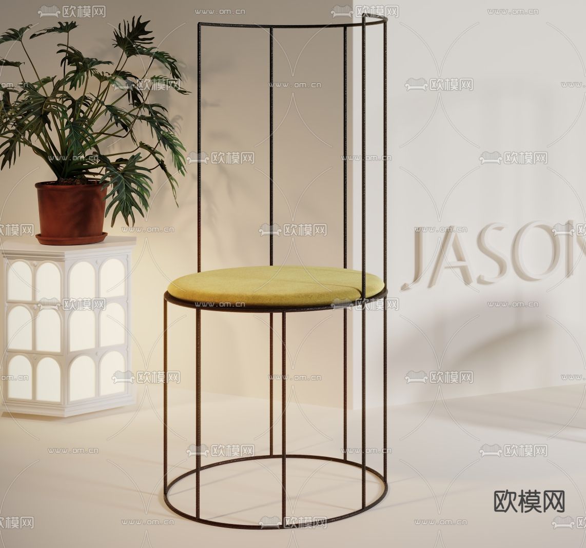 现代椅子 休闲椅3d模型下载（渲染图2）