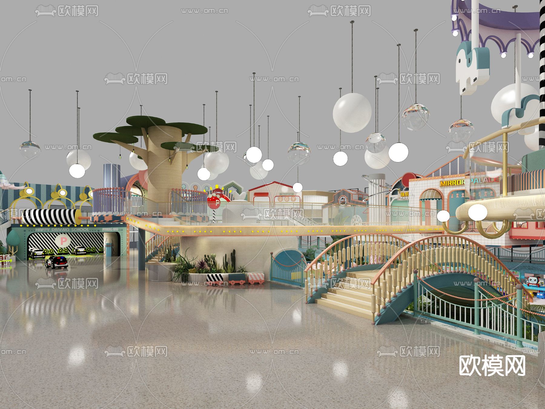 儿童娱乐城 淘气堡3d模型下载（渲染图2）