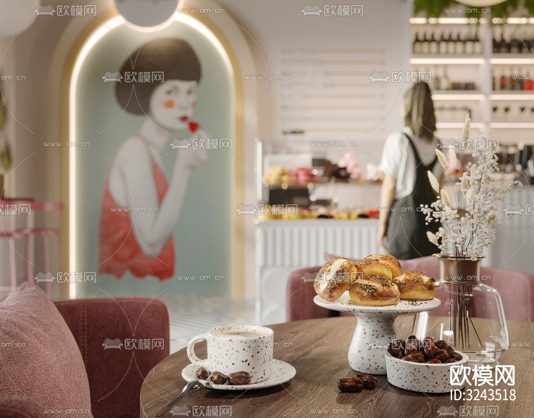 现代蛋糕甜品店装修效果图下载（渲染图1）