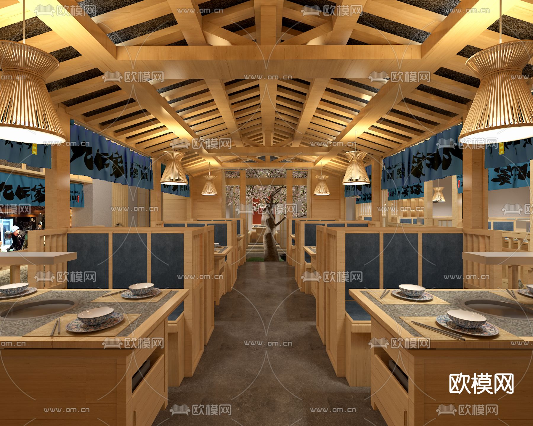 日式烤肉店3d模型下载（渲染图4）