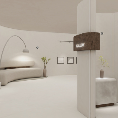  侘寂风宾客接待室 美容院su模型 