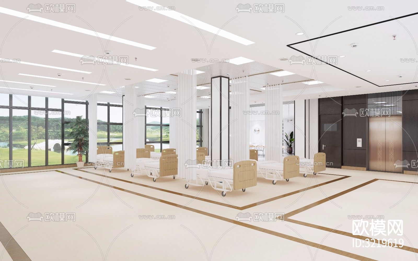 康复医疗医院装修效果图下载（渲染图7）