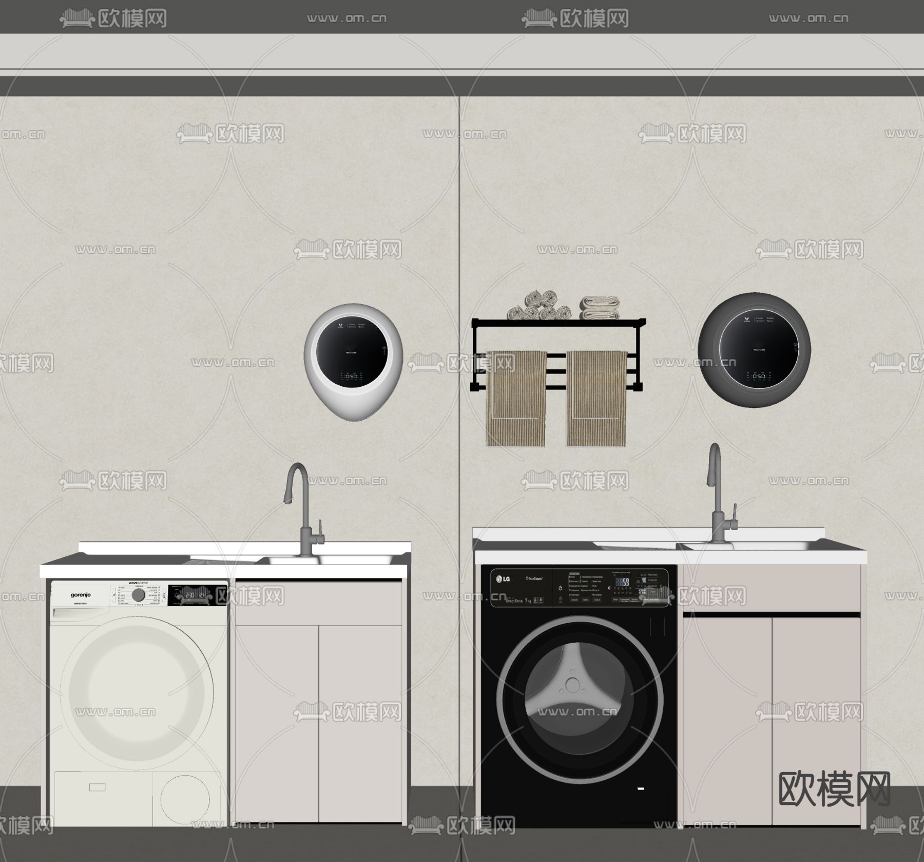 现代洗衣机su模型